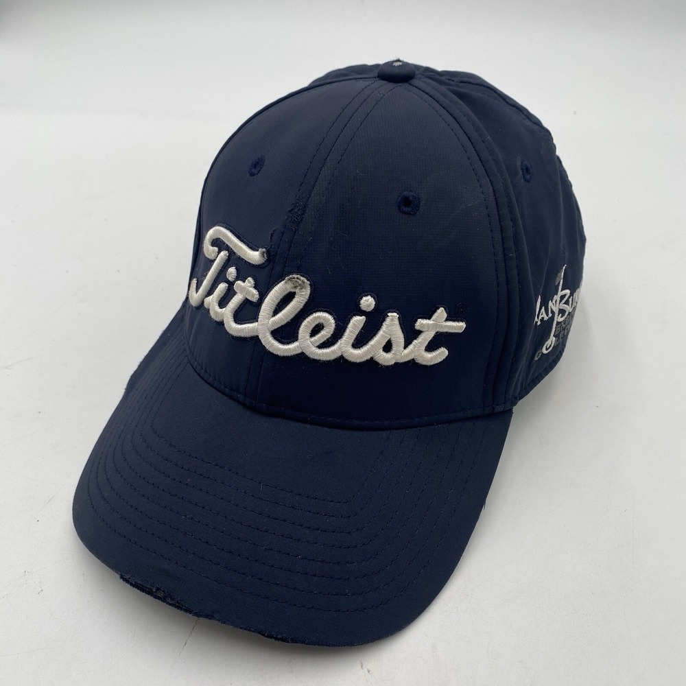 Titleist Golf Hat Van Buren Executive Course Distressed Destroyed Blue Strapbac